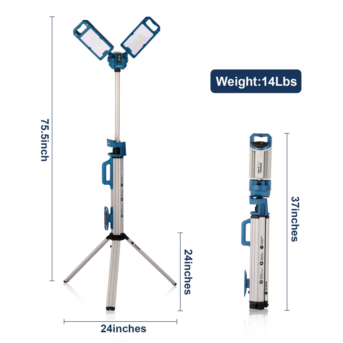(New & Improved) NT-6926M Cordless Dual Color CRI 90 Tripod LED Shop Light