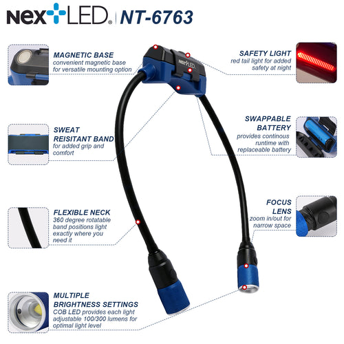 (NEW) NT-6763 Rechargeable Neck Light with Zoomable Lens