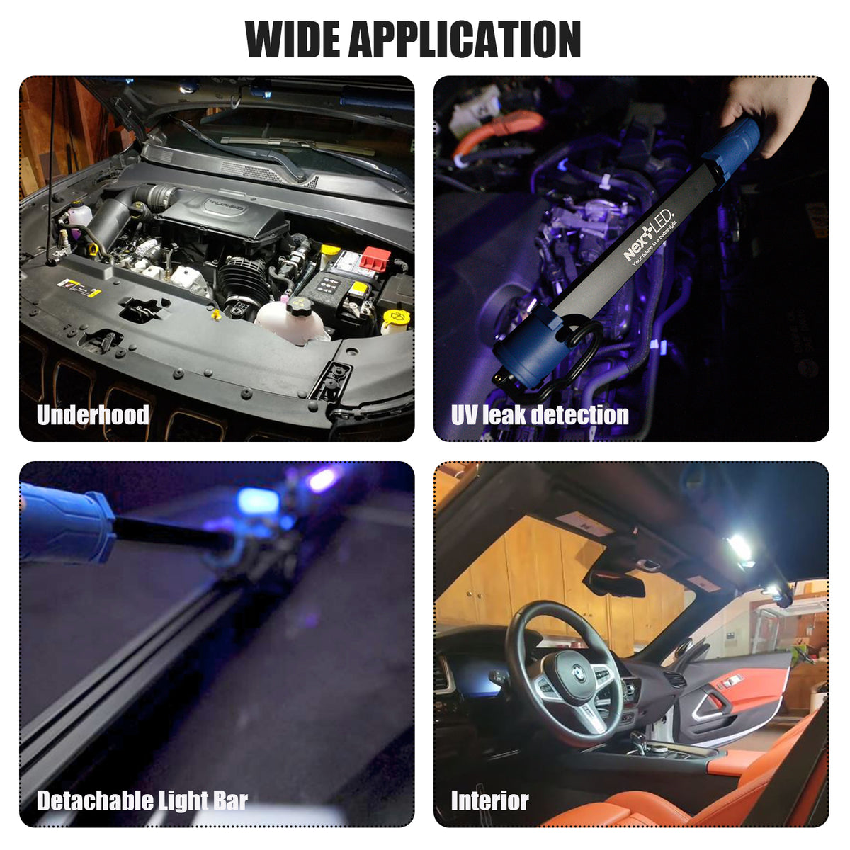 NT-2200LF-UV Cordless, Detachable Under Car Hood LED Work Light