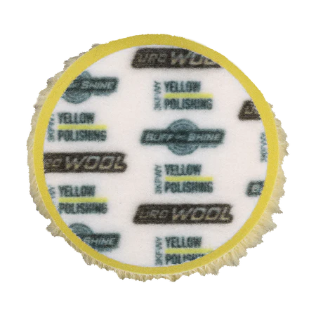3KFWY - 3" Yellow Knitted Wool (Edge Bevel) URO Wool® Pad - Polishing-2pk