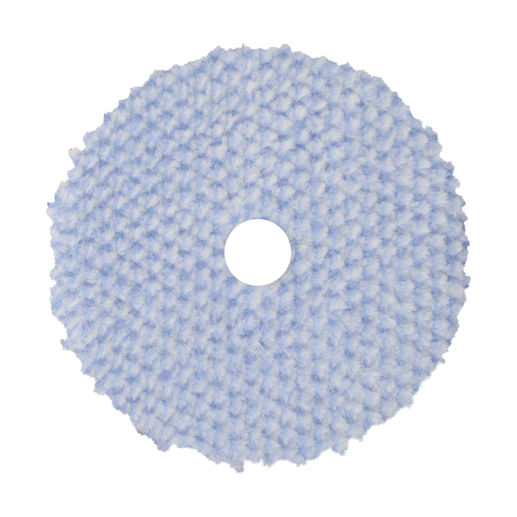 5KFWBW - 5" Blue/White 100% Knitted Wool (Edge Bevel) URO Wool® Pad - Cutting