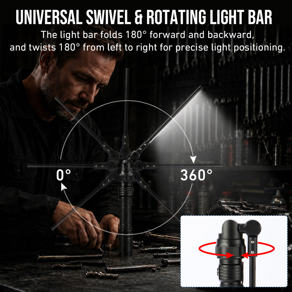 (NEW) NT-W2301 500 Lumen Folding Rechargeable Slim Bar Work Light