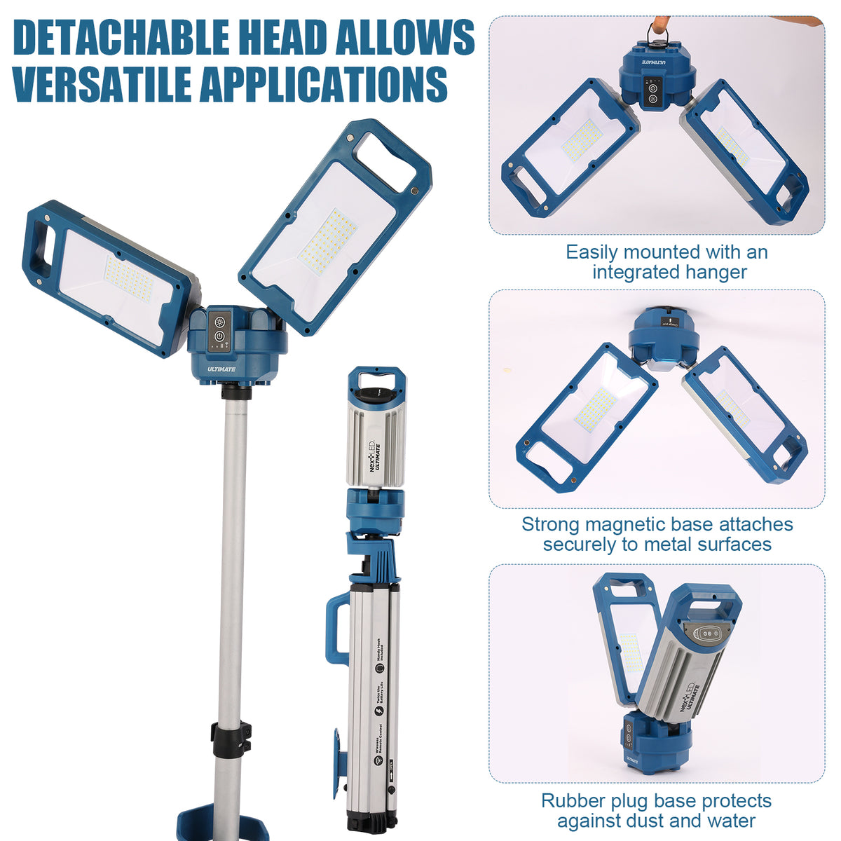 (New & Improved) NT-6926M Cordless Dual Color CRI 90 Tripod LED Shop Light