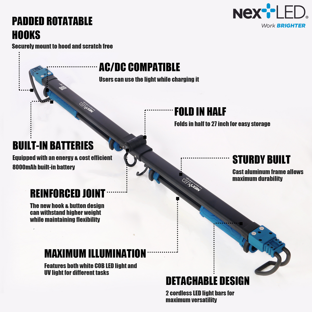 NT-2200LF-UV Cordless, Detachable Under Car Hood LED Work Light
